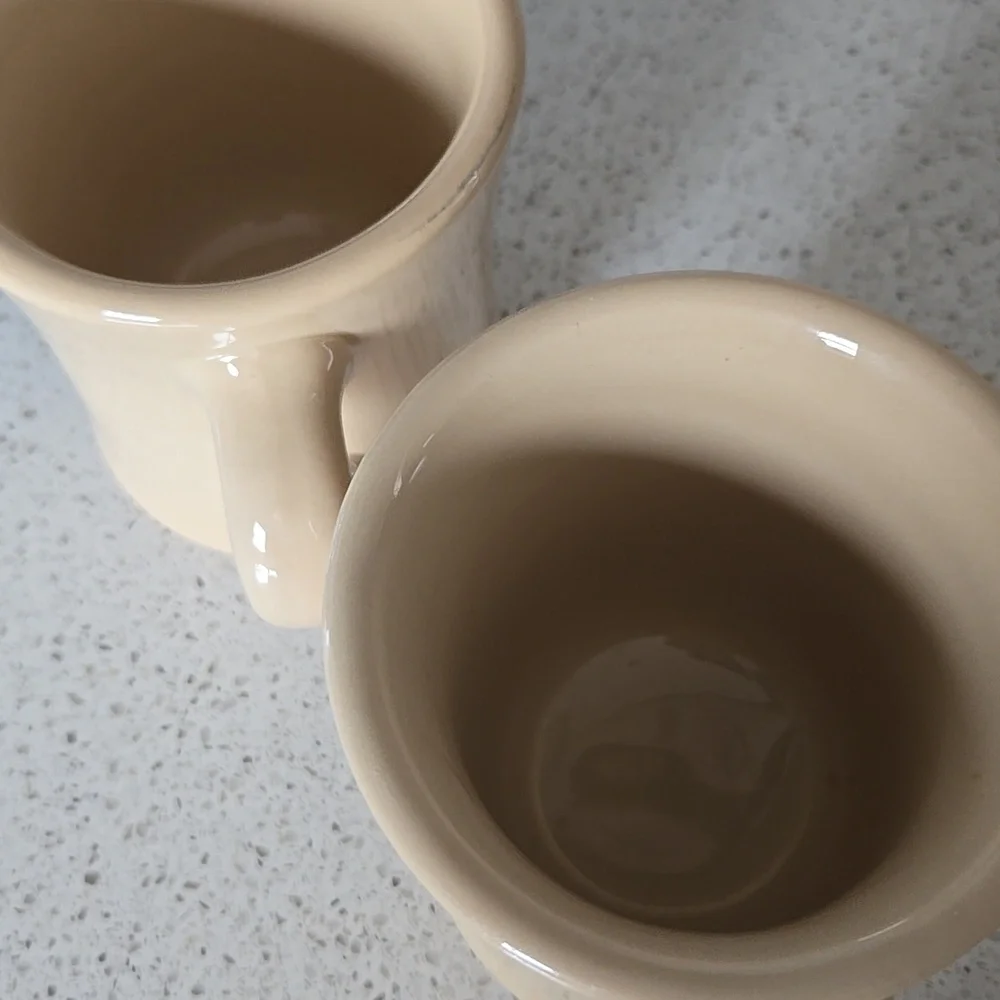 Incaware Cream Ceramic Coffee Mugs Set, Vintage, Modern Contemporary Chic - Picture 6 of 6